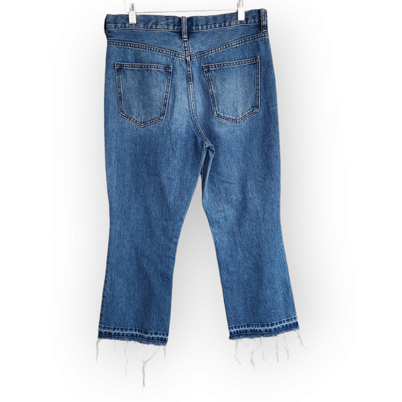 Free People Mid Wash High Waisted Cropped Kick Boot Cut Jeans 29 - Picture 4 of 8